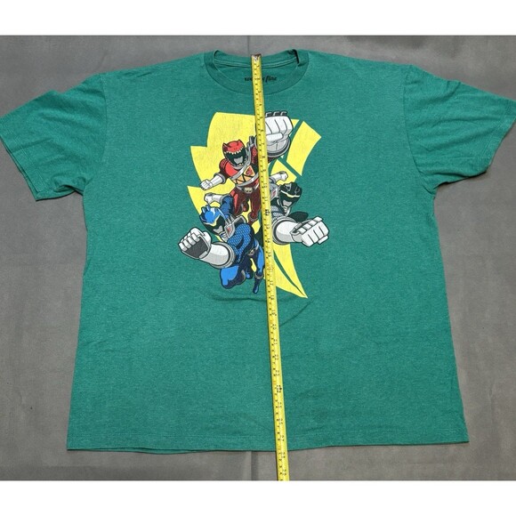 Might Morphin Power Rangers Graphic T-Shirt Dino Punch Mens Size XL Green - Picture 5 of 6